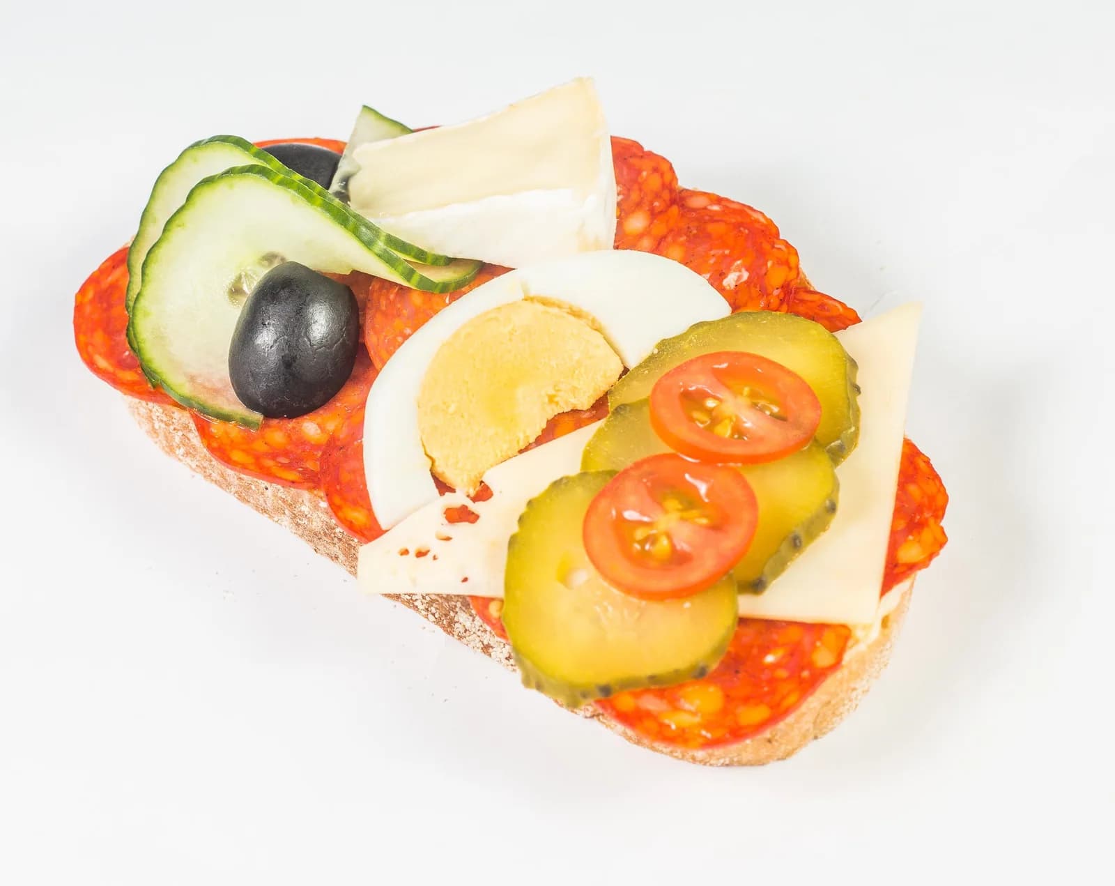 Sausage open sandwich