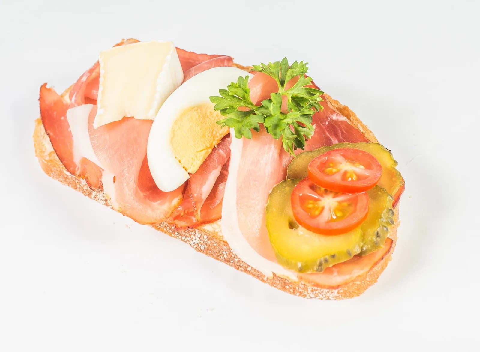 Prosciutto open sandwich